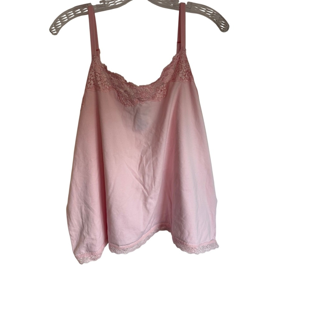 Avenue Stretch Pink Lace Trim Camisole Tank Top Women Plus Size 26/28 Adjustable